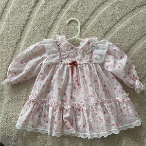 Vintage Bryan 6-9m dress with red bows